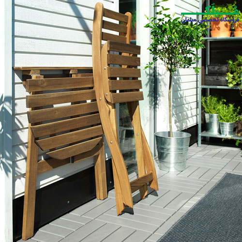 قابلیت تاشو بودن صندلی چوبی تاشو فضای باز ایکیا مدل ASKHOLMEN